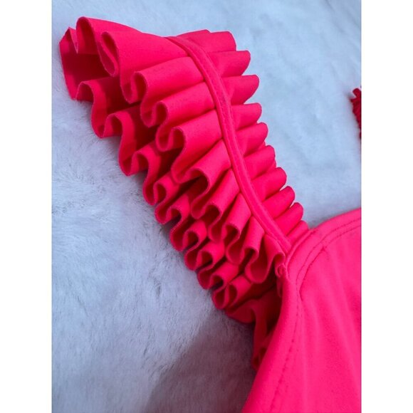 New Habitual Girls Size 12 UV 50+ Ruched Strap Swim Top Pink *Top Only* - Picture 7 of 11